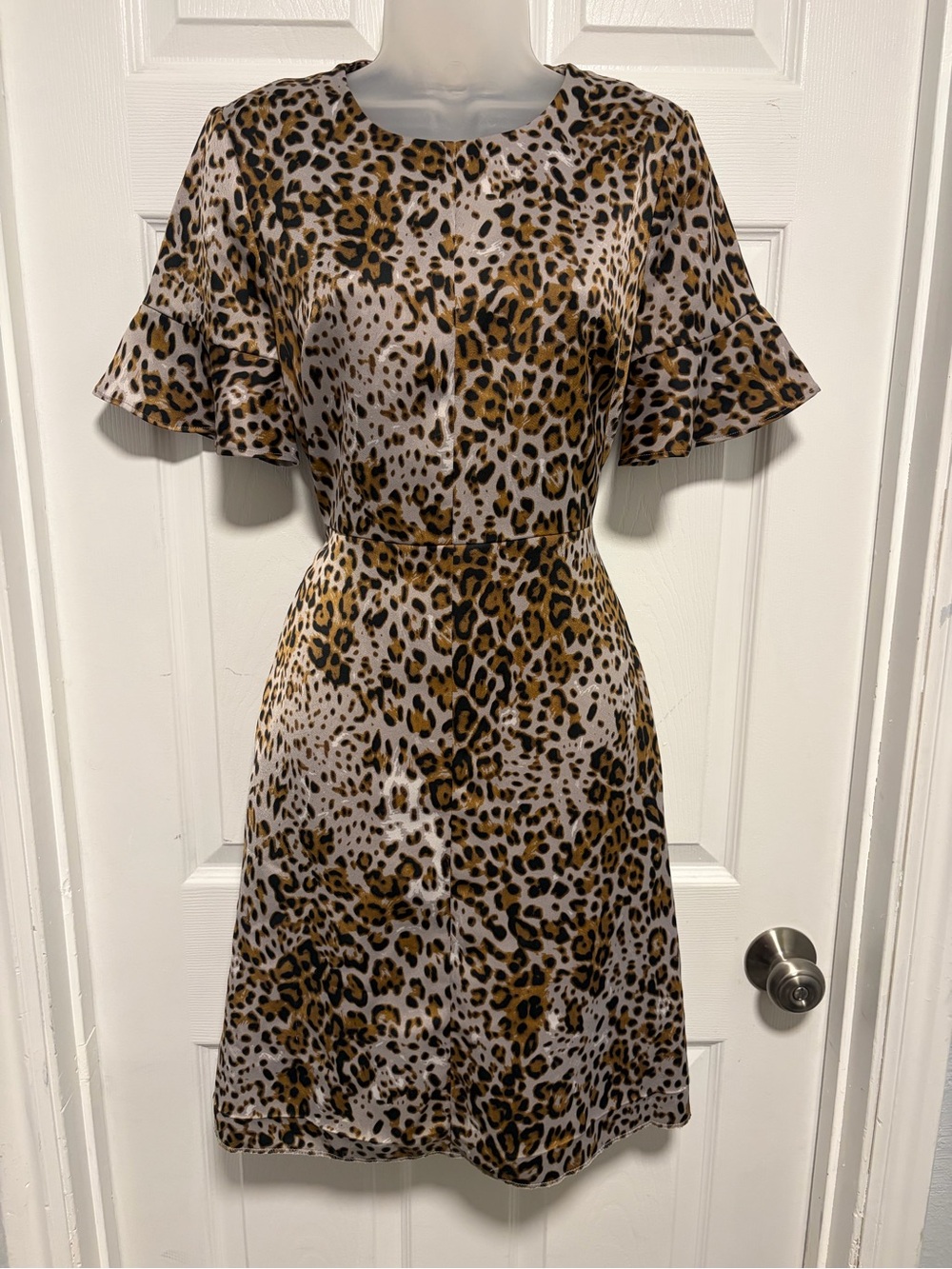 Banana Republic Leopard Print A-Line Dress - Brown & Black